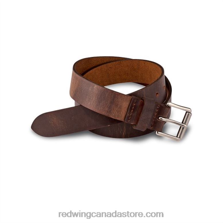 Style 96509 Bison Belt Men's Belt in Bison Leather Z0PL305 Brown Red Wing