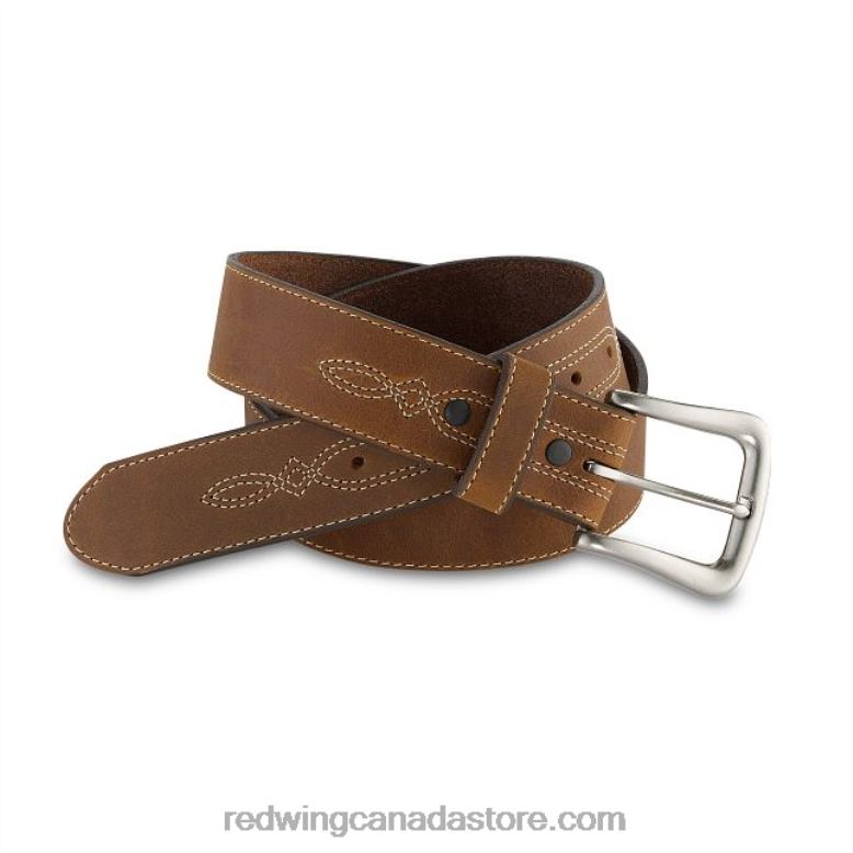 Style 96518 Leather Belt Men's Belt in Hawthorne Muleskinner Leather Z0PL309 Brown Red Wing