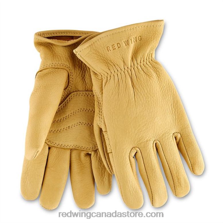 Style 95237 Lined Buckskin Leather Glove Men's Glove in Buckskin Leather Z0PL315 Yellow Red Wing