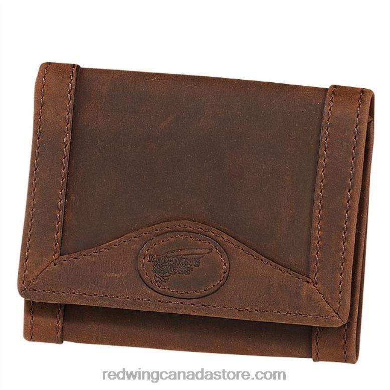Style 96578 Bi-Fold Wallet Unisex Wallet in Leather Z0PL296 Brown Red Wing