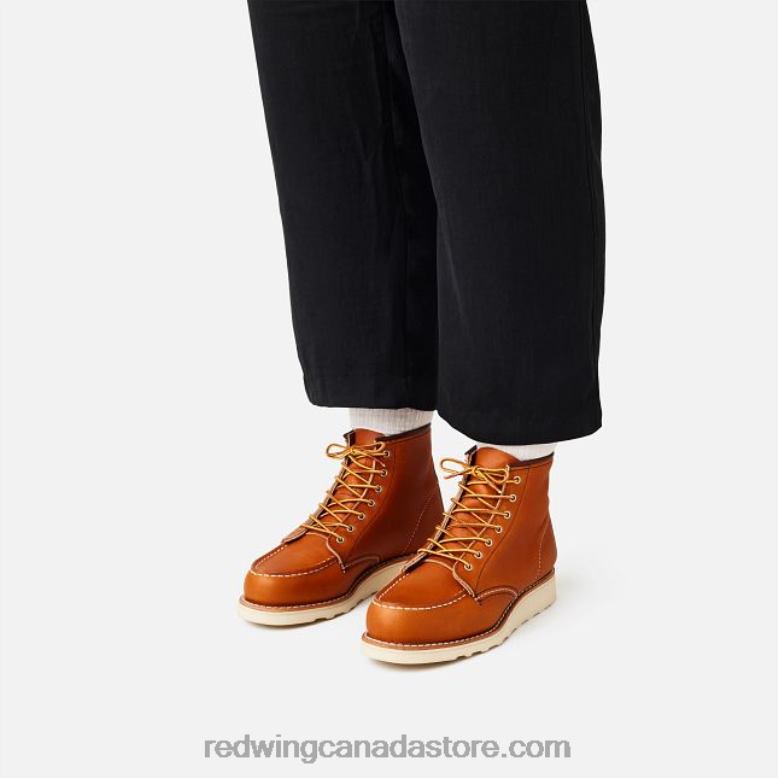 Heritage - Style 3373 6-Inch Classic Moc Women's Short Boot in Boundary Leather Z0PL187 Oro Red Wing