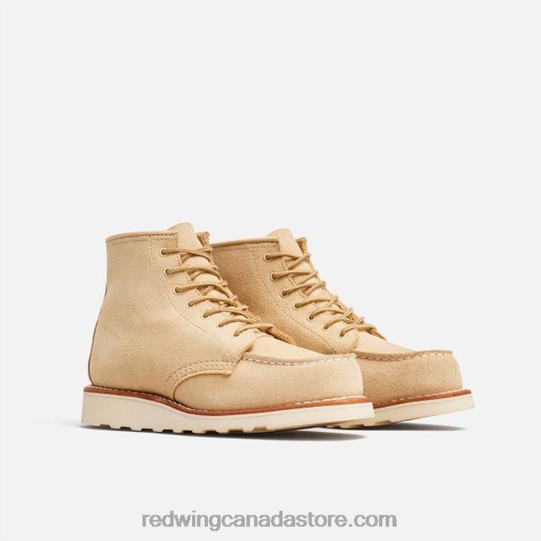 Heritage - Style 3380 6-inch Classic Moc Women's Short Boot in Boundary Leather Z0PL193 Cream Red Wing