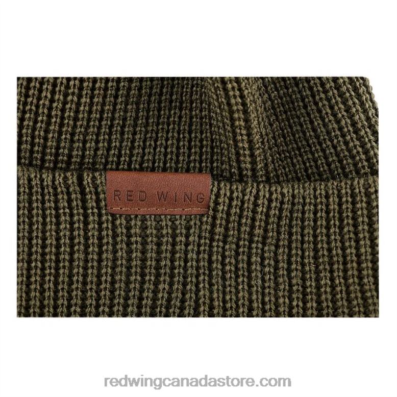 Style 97492 Merino Wool Knit Beanie Hat Unisex Merino Wool Knit Hat Z0PL268 Olive Red Wing