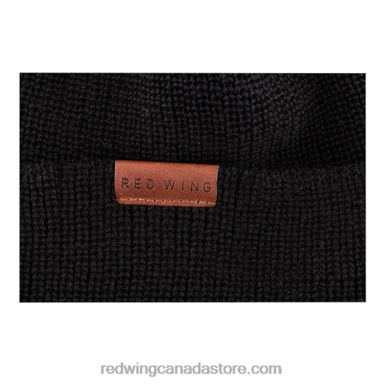 Style 97493 Merino Wool Knit Beanie Hat Unisex Merino Wool Knit Hat Z0PL269 Black Red Wing