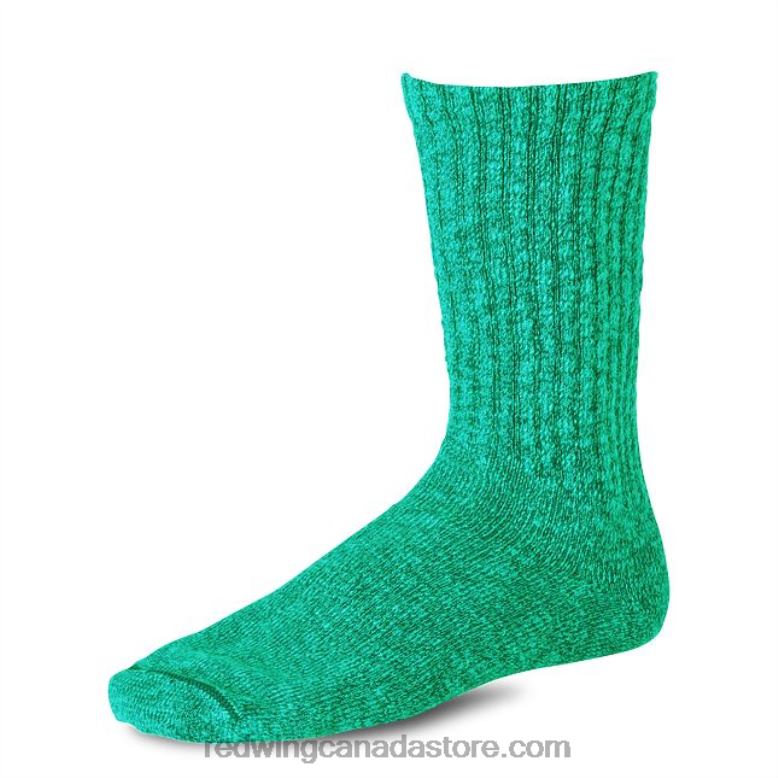 Style 97167 Cotton Ragg Sock Unisex Sock in Cotton Blend Z0PL203 Green/Dark Green Red Wing