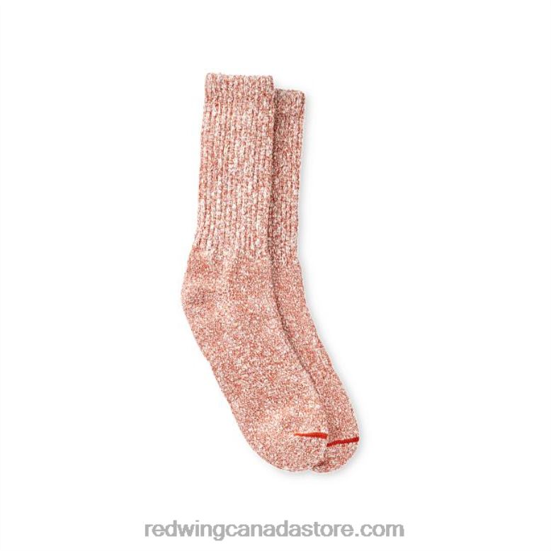 Style 97245 Cotton Ragg Sock Unisex Sock in Cotton Blend Z0PL231 Rust/White Red Wing
