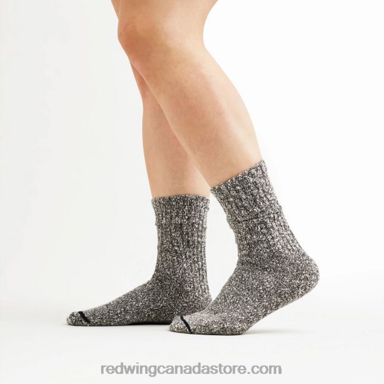 Style 97291 Merino Wool Quarter Crew Work Sock Unisex Merino Wool Quarter Crew Sock Z0PL204 Black/White Red Wing