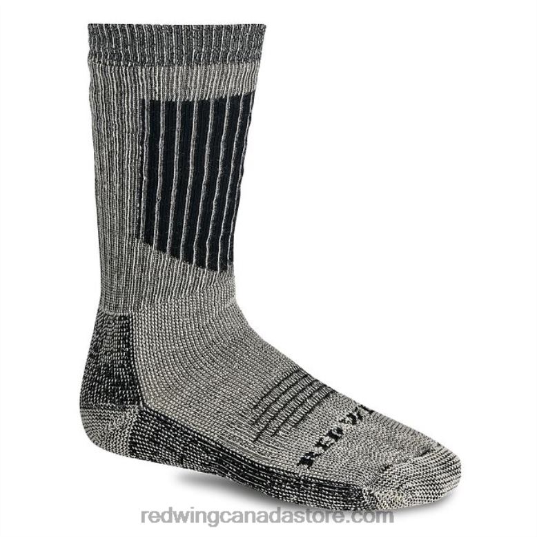 Style 97330 Ragg Wool Stripe Unisex Sock in Wool Ragg Z0PL208 Black Red Wing
