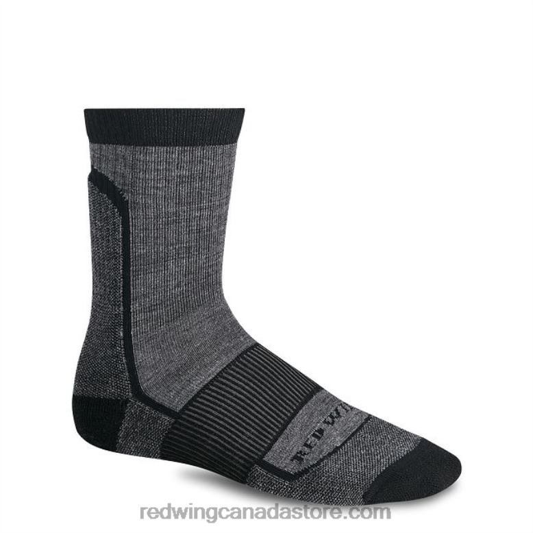 Style 97366 Merino Wool Mid-Calf Work Sock Unisex Merino Wool Crew Sock Z0PL207 Black Red Wing