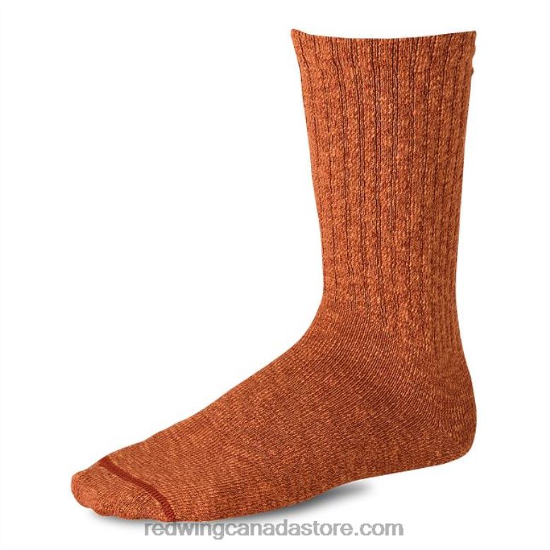 Style 97372 Cotton Ragg Over Dyed Tonal Sock Unisex Sock in Cotton Blend Z0PL202 Orange/Rust Red Wing