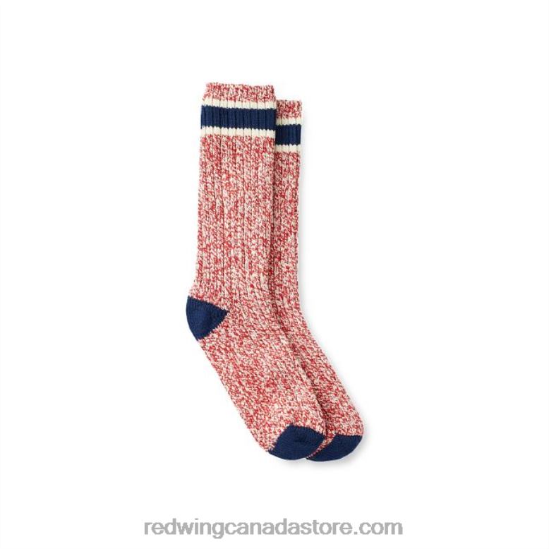 Style 97373 Cotton Ragg Over Dyed Tonal Sock Unisex Sock Z0PL223 Red/Navy Red Wing