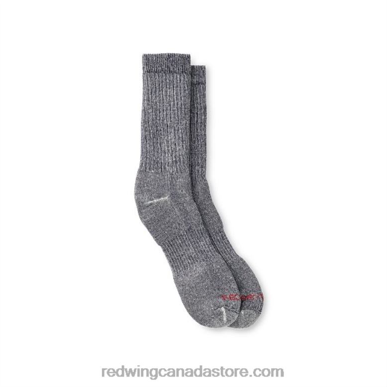 Style 97643 Deep Toe Capped Wool Sock Men's Deep Toe-Capped Crew Sock Z0PL210 Charcoal Red Wing