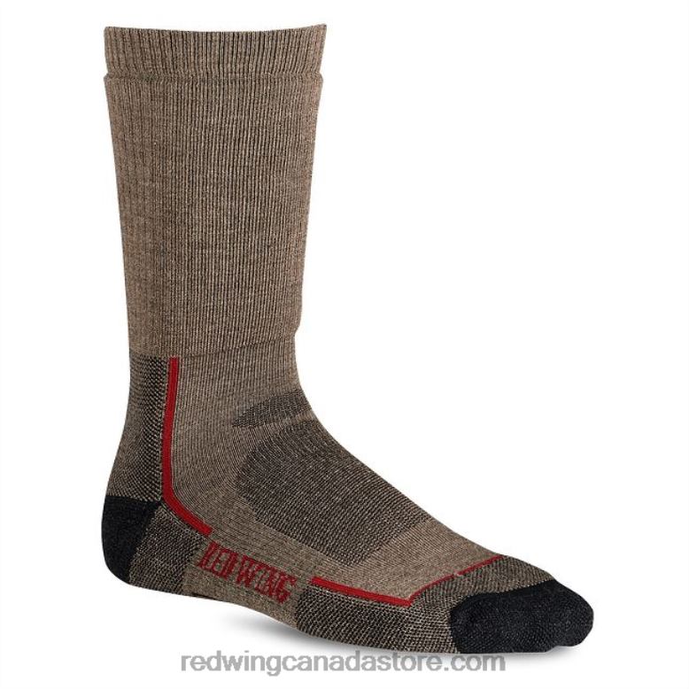Style 97663 Deep Toe Capped Wool Sock - 3 Pack Men's Deep Toe Capped Crew Sock 3-Pack Z0PL221 Brown Red Wing