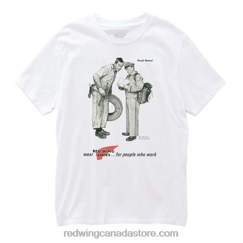 Style 95080 T-Shirt Unisex T-Shirt in Cotton Z0PL260 White Red Wing