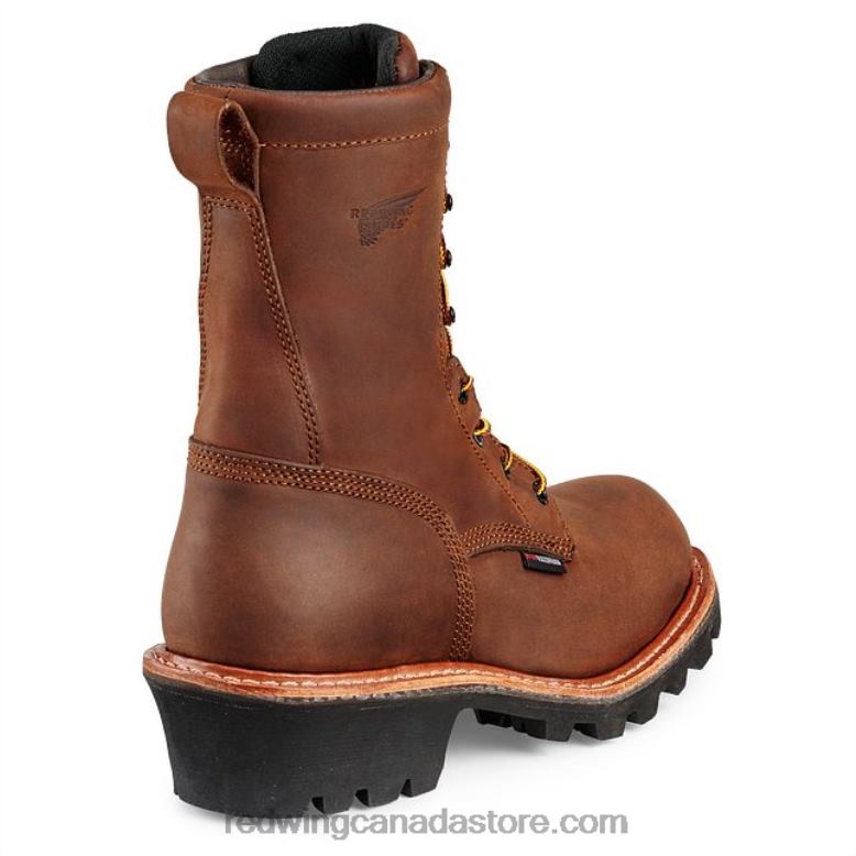 Work - Style 2219 LoggerMax Men's 9-inch Insulated, Waterproof Safety Toe Logger Boot Z0PL115 Brown Red Wing