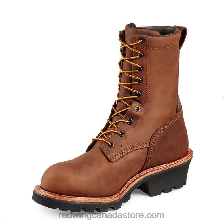 Work - Style 2219 LoggerMax Men's 9-inch Insulated, Waterproof Safety Toe Logger Boot Z0PL115 Brown Red Wing