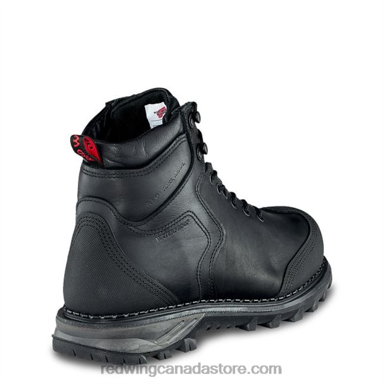 Work - Style 2410 Burnside Men's 6-inch Waterproof Safety Toe Boot Z0PL108 Black Red Wing