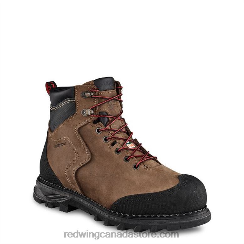 Work - Style 2411 Burnside Men's 6-inch Waterproof Safety Toe Boot Z0PL107 Brown Red Wing