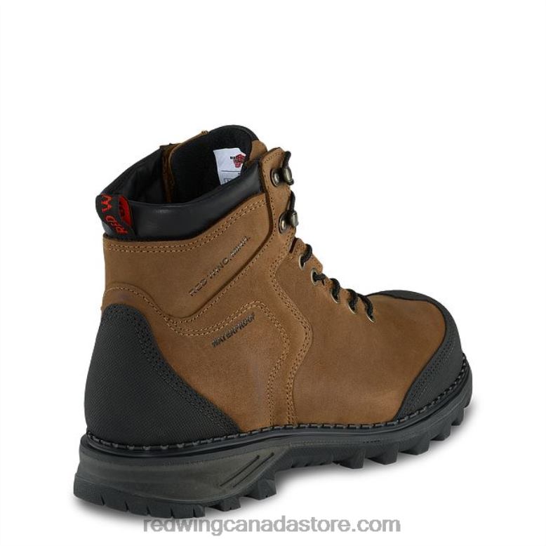 Work - Style 2415 Traction Tred Men's 6-inch Waterproof Safety Toe Boot Z0PL109 Brown Red Wing