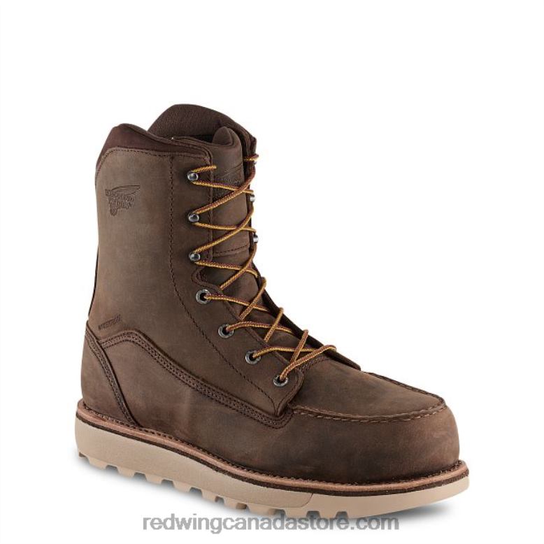 Work - Style 2418 Traction Tred Men's 8-inch Waterproof Safety Toe Boot Z0PL126 Tan Red Wing