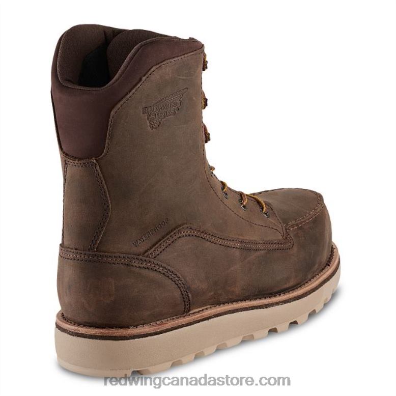 Work - Style 2418 Traction Tred Men's 8-inch Waterproof Safety Toe Boot Z0PL126 Tan Red Wing