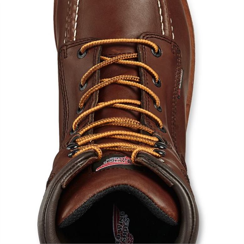 Work - Style 3530 King Toe Men's 8-inch Waterproof CSA Metguard Safety Toe Boot Z0PL95 Brown Red Wing