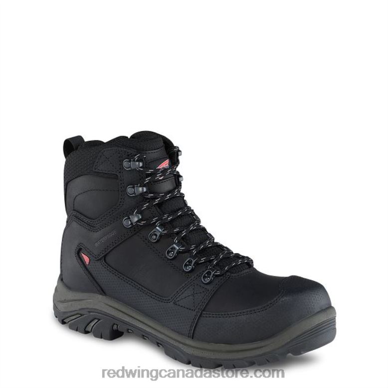 Work - Style 4422 FlexBond Men's 8-inch Safety Toe Metguard Boot Z0PL86 Black Red Wing