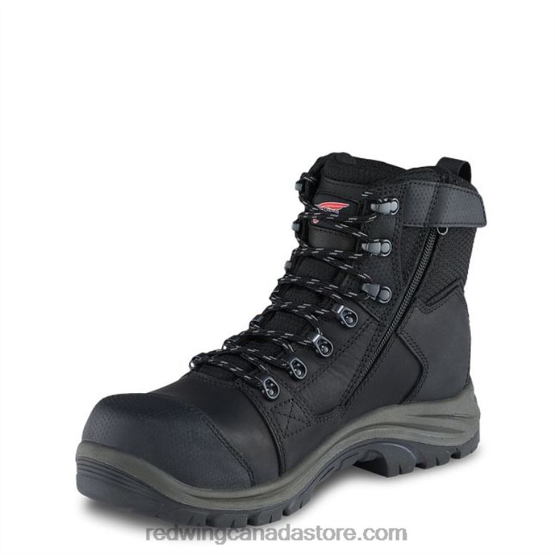 Work - Style 4422 FlexBond Men's 8-inch Safety Toe Metguard Boot Z0PL86 Black Red Wing