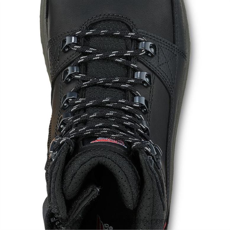 Work - Style 4422 FlexBond Men's 8-inch Safety Toe Metguard Boot Z0PL86 Black Red Wing