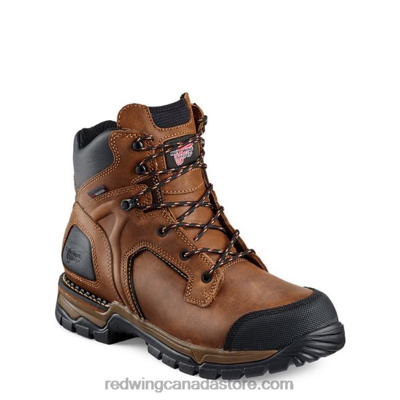 Work - Style 4435 SuperSole Men's 8-inch Waterproof Safety Toe Metguard Boot Z0PL69 Brown Red Wing
