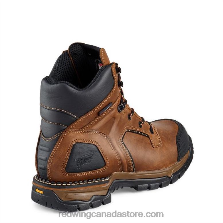 Work - Style 4435 SuperSole Men's 8-inch Waterproof Safety Toe Metguard Boot Z0PL69 Brown Red Wing