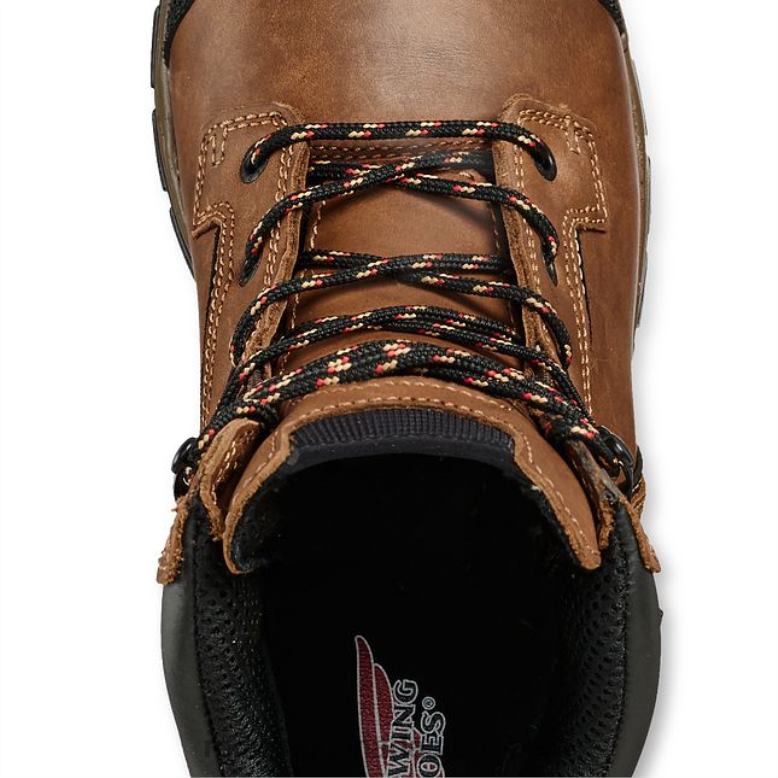 Work - Style 4435 SuperSole Men's 8-inch Waterproof Safety Toe Metguard Boot Z0PL69 Brown Red Wing