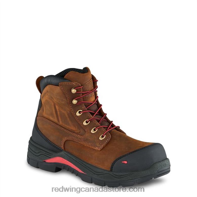Work - Style 4436 SuperSole Men's 11-inch Waterproof Safety Toe Metguard Pull-On Boot Z0PL120 Brown Red Wing