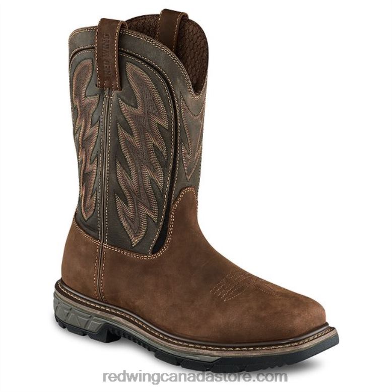 Work - Style 866 Traction Tred Men's 9-inch Soft Toe Pull-On Boot Z0PL124 Brown Red Wing