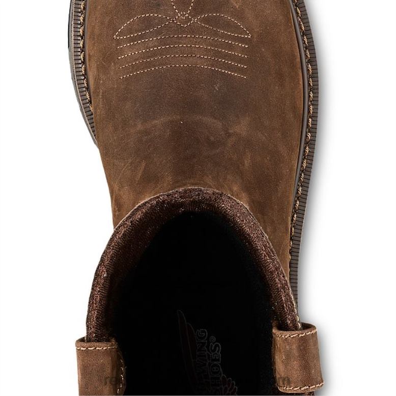 Work - Style 866 Traction Tred Men's 9-inch Soft Toe Pull-On Boot Z0PL124 Brown Red Wing