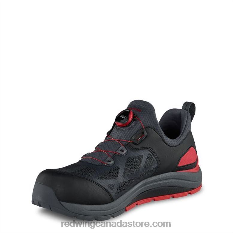 Work - Style 6338 Athletics Men's Safety Toe Athletic Work Shoe Z0PL135 Black/Red Red Wing