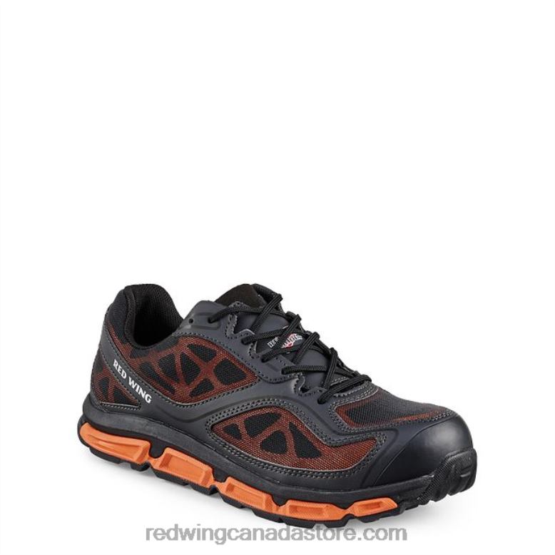 Work - Style 8336 CoolTech Athletics Men's Soft Toe Athletic Work Shoe Z0PL136 Black/Orange Red Wing