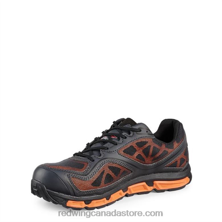 Work - Style 8336 CoolTech Athletics Men's Soft Toe Athletic Work Shoe Z0PL136 Black/Orange Red Wing