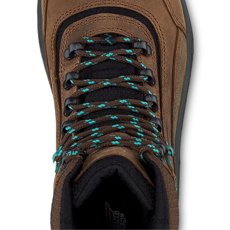 Work - Style 2340 King Toe Women's 5-inch Waterproof Safety Toe Boot Z0PL157 Brown/Turquoise Red Wing